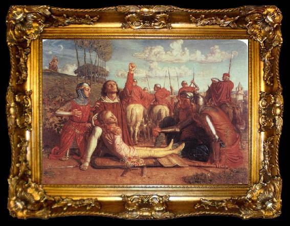 framed  William Holman Hunt Rienzi Vowing to Obtain Justice for the Death of his Young Brother,Slain in a Skirmish Between the Colonna and Orsini Factions, ta009-2